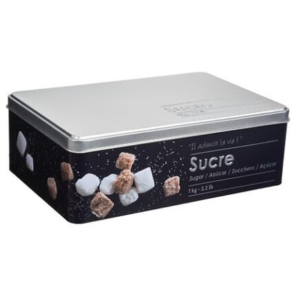 CAJA PARA TERRONES DE AZÚCAR DE METAL EN RELIEVE BLACK EDITION