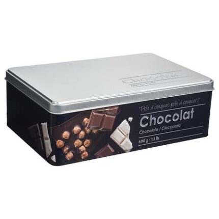 CAJA PARA CHOCOLATE DE METAL EN RELIEVE BLACK EDITION