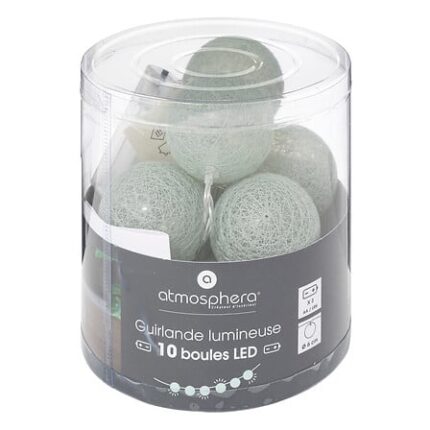 GUIRNALDA LED DE PILAS 10 BOLAS DIAM. 6 CM CELADON