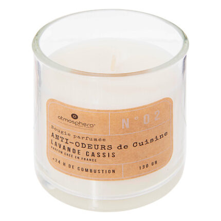 VELA PERFUMADA ANTIOLORES 130G RECIPIENTE CRISTAL COCINA