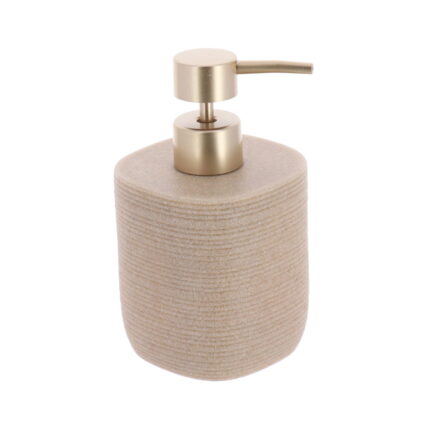 DISPENSADOR DE JABON ESTRIADO POLIRESINA 400ML BEIGE