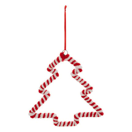 FIGURA ARBOL CARAMELO TEXTIL ALTURA 15 CM ROJO